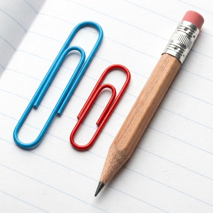 Paper Clips, Assorted Sizes (1.3 & 2 Inch), Colored, 400PCS | Vinyl Coated, Rust Proof, Jumbo & Small Paperclips, Storage Box Included
