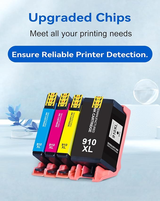 910XL Ink Cartridges Combo Pack Replacement for HP 910XL Ink Cartridges | Compatible with HP OfficeJet Pro 8025e 8025 8028e 8028 8035e 8035 OfficeJet 8015e 8022e 8015 8022 Printers (4 Pack)