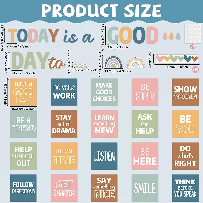 Inspirational Bulletin Board Decorations Set Boho Today Is A Good Day Classroom Decor Back to School Boho Motivational Bulletin Board Positive Affirmations Posters for Classroom Office Wall Decoration
