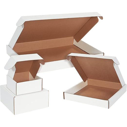 Box USA 17" Deluxe Shipping Boxes 17 1/8"L x 11 1/8"W x 2"H, 50-Pack - White Box Mailers for Packaging, Storage, Gifts or Bulk Business Orders