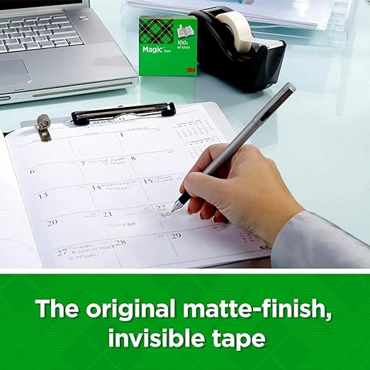 Magic Tape 6 Packs Clear Tape, Magic Tape with Dispensers, Invisible Tape 1/2 x 450 Inches, and a 8 Inch All Purpose Scissors (Gift Pack)