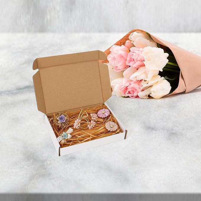 RLAVBL 6x4x1 Shipping Boxes Set of 100, White Small Corrugated Cardboard Box, Mailer Box
