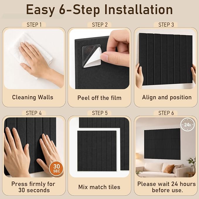 Large Felt Bulletin Board 48" x 36" Cork Board Alternative-12 Pack with 70 Safe Removable Adhesive Tabs, 35 Pushpins Notice Board for Walls Home Office Classroom Pin Board -Gray