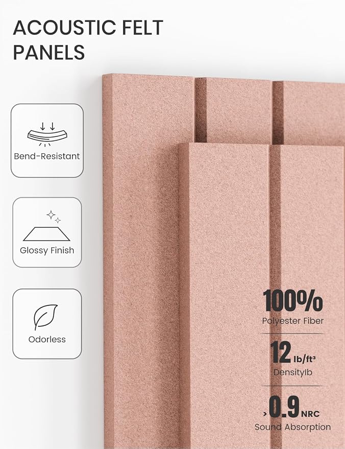 Fluxynara 36" x 24" Large Felt Bulletin Board, Pink | 6 Pack Cork Board Alternative with 30 Safe Adhesive Tabs, Pin Boards for Wall Decor, Home, Office, Classroom,Dorm