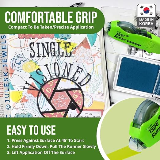 TAPE RUNNER - Double Sided Adhesive with Dispenser Roller Included - Permanent, Sticky, Transparent - Ideal for Scrapbooking, Crafts & More - Retractable (315 inches per Cartridge), 20 Cartridge