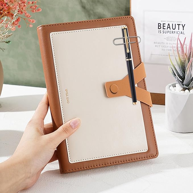 HINGTAI 12Pcs Pen Holder Clips - Metal Pen Holding Paper Clips for Notebooks, Multi-Functional Bookmark & Card Holder for Desk Organization, Decorative Pencil Clip Organizer