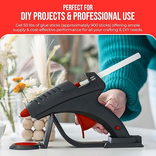 Economy® Full Size Hot Melt Glue Sticks for Glue Gun - Bulk 10in Clear - Great for Art, Craft & Repairs - 7/16" X 10" (Approx 900 Sticks, 50lbs Pack) - Made in USA