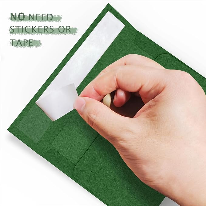 4.25 x 6.25 Dark Green Envelopes A4 100 Pack Self Seal | Goefun Printable 4x6 Envelopes for Invitations, Photos, Wedding, Graduation, Baby Shower, and Various Holidays