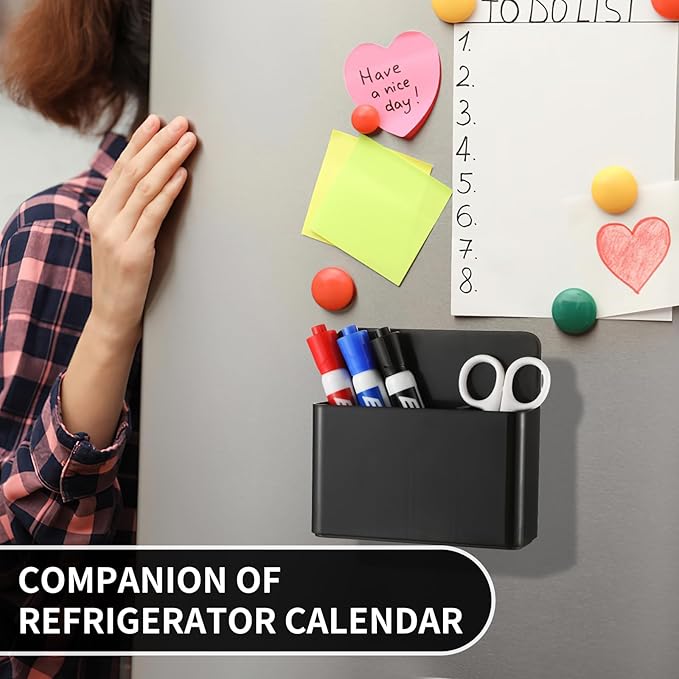 Camelmother 2Magnetic Marker Holder For Whiteboard Dry Erase Marker Holder For Office Refrigerator Fridge Classroom Must (black)