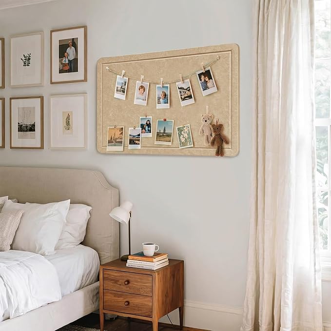 Felt Bulletin Board 36x24 inches, Decorative Pin Board for Home & Office | Cork Board Alternative for Wall with Push Pins, Display Mood Board for Photos, Notes & Reminders