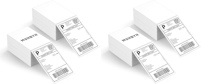 MUNBYN 4x6 Inch Thermal Labels, 1000 Labels/2 Stacks(500 Pcs per Stack) (Pack of 2)