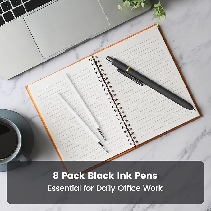16 Pack Gel Pens, Black Ink Quick-Drying No Smudge with Fidget | 0.7mm Fine Point, Smooth Writing, Long-Lasting Ink, Stress Relief Pens for Journaling, School Office, Gift for Women Men