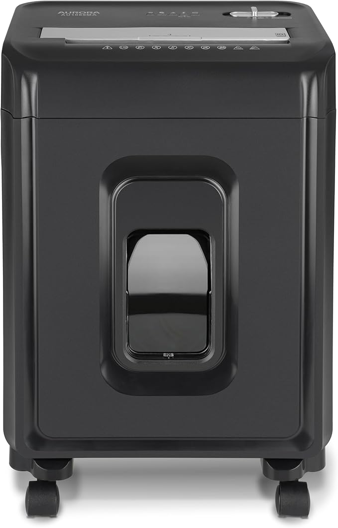 Aurora AU1085MA High-Security 10-Sheet Micro-Cut Paper and Credit Card Shredder with 4-Gallon Pullout Wastebasket/ 20 min Run Time