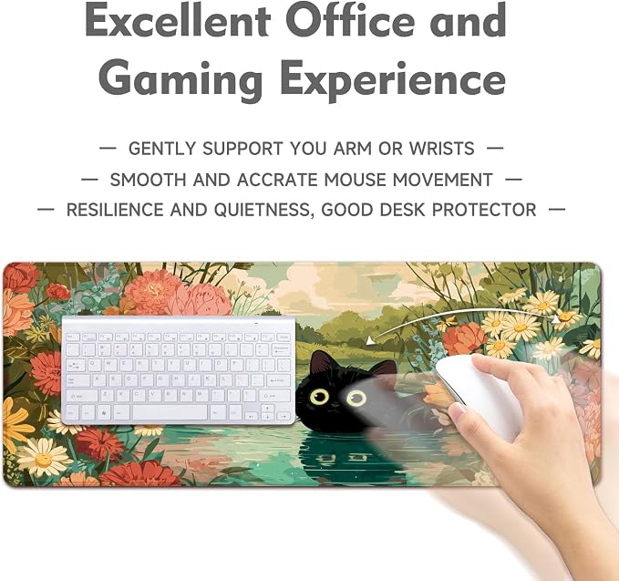 Desk Mat Mouse Pad Gaming Desk Pad XL Large Mouse Mat Office Decor Accessories (Green A)