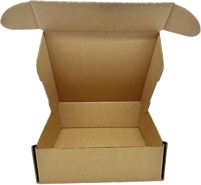 Small Sturdy Cardboard Box 6x6x1.6 Inch Mailing Corrugated Boxes Set of 10 | Business Packaging Carton for Storage and Shipping