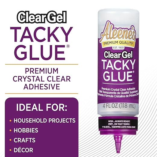 Aleene's Clear Gel Tacky Glue for Crafts in Always Ready Bottle, Nontoxic, Applies and Dries Clear, 4 fl oz