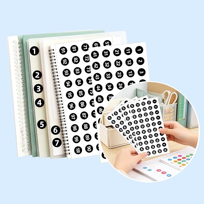 3500 Pcs 0.4 Inch 1 to 100 Self Adhesive Number Stickers, Black | Small Number Dot Labels,Consecutive number Decal for Inventory, Storage, Boxes, Classification, Organizing