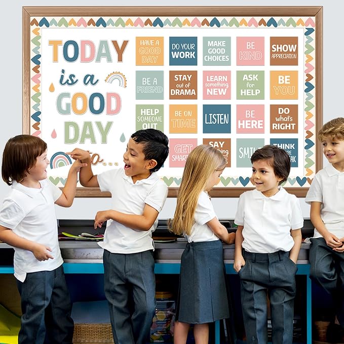 Inspirational Bulletin Board Decorations Set Boho Today Is A Good Day Classroom Decor Back to School Boho Motivational Bulletin Board Positive Affirmations Posters for Classroom Office Wall Decoration