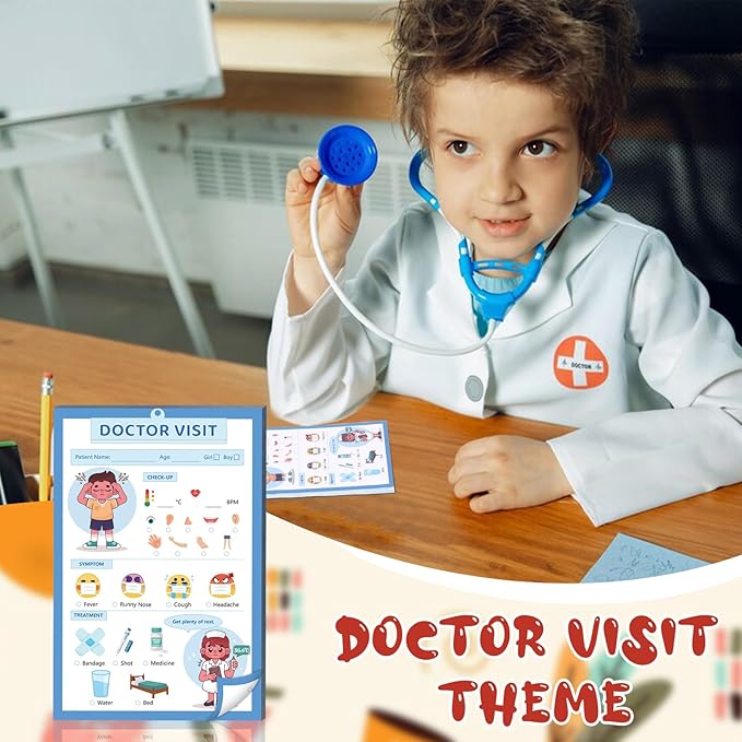 Kids Pretend Play Notepads 4X6 In Pretend Play Notebooks Playtime Notepads Variety Role Play Game Accessories Pages Each for Kids Toddlers 3-5(3,Colored)