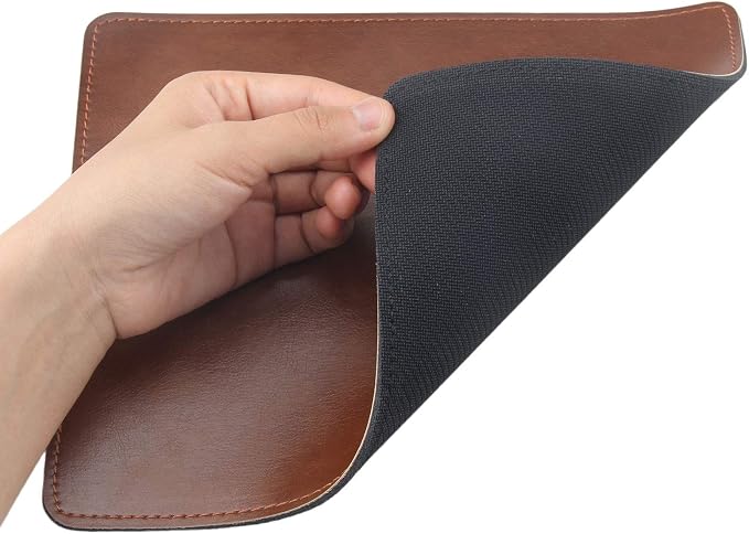 Non-Slip Rubber Base Leather Mousepad for Laptop Computer PC Personality Desings Gaming Mouse Pad Mat 9.45 X 7.87 inch (Leahter Mouse Pad-Coffee, 9.45 X 7.87 inch)
