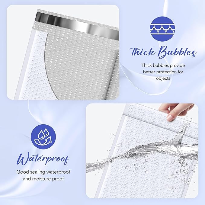 Fuxury Bubble Mailers 9.5x14.5" 250 Pack White Large Padded Envelopes Usable Size 9.5x13.5" Self Seal Bubble Envelopes Padded Mailers Shipping Bags for Mailing book Shirt Small Business #4