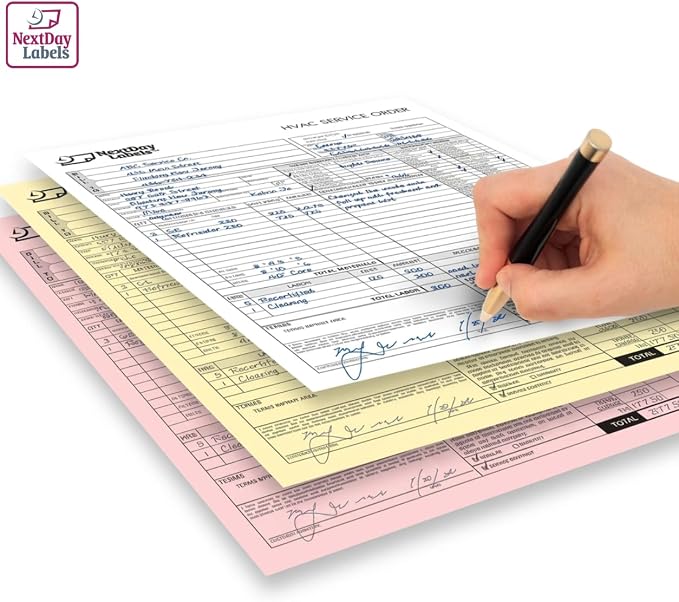 NextDayLabels - Superior Carbon-Less NCR, Pre Collated Paper, 500 Sheets Per Pack (8-1/2" x 11" 3 Part Straight, #5909) | Pre Collated Paper, 500 Sheets Per Pack, Made IN USA, Each pack includes 500 pre-collated sheets