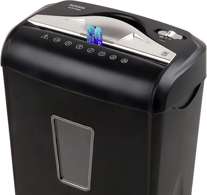 Aurora AU870MA High-Security 8-Sheet Micro-Cut Paper Credit Card Shredder Black