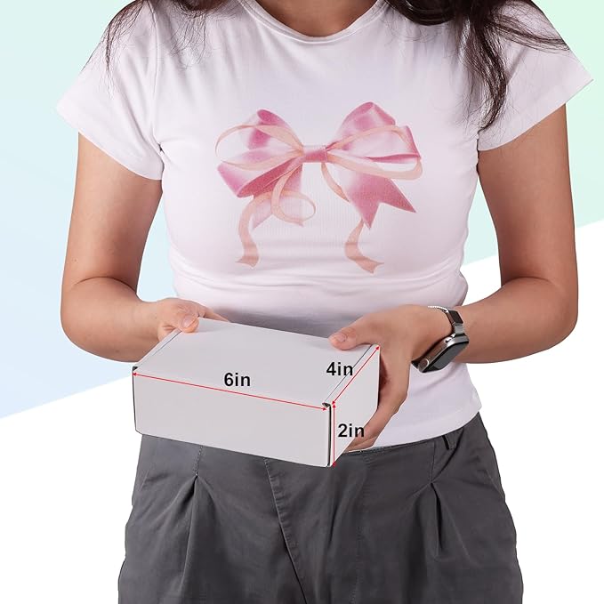 MEBRUDY 6x4x2 Inches Shipping Boxes Pack of 50, Small Corrugated Cardboard Box for Mailing Mailer Packing, All White