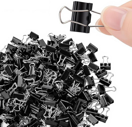 OWLKELA 220 PCS Mini Binder Clips 0.6 Inch, Metal Paper Clip Bulk, Small Black Clips for Home, School and Office Supplies