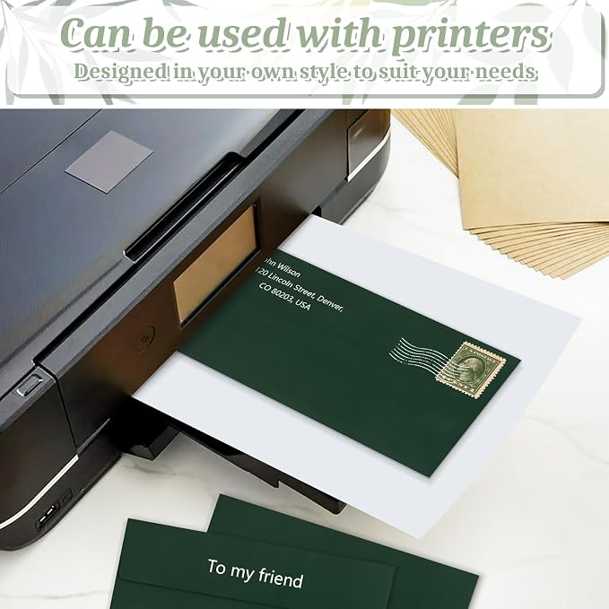 200 Dark Green #10 Business Envelopes, Self Seal Standard Envelopes, Windowless Business Mailing Envelopes for Office, Checks, Letters, Invoices, Statements, Wedding, 4-1/8 x 9-1/2 inch
