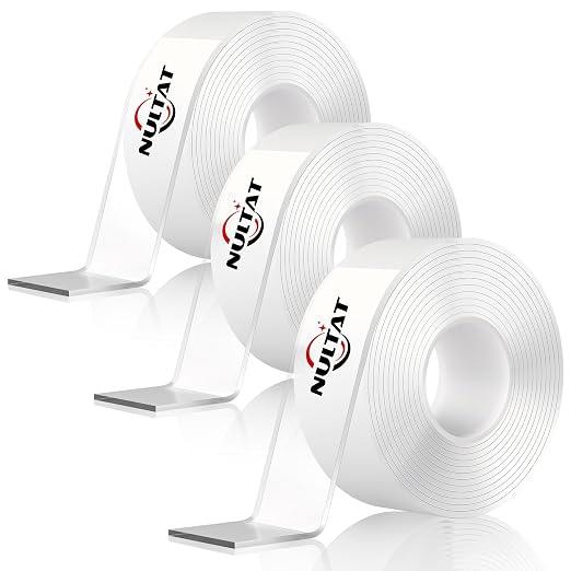 NULTAT Double Sided Tape Heavy Duty, 1.18" x 120" Strong Nano Double Stick Tape, Removable, Washable, Reusable Adhesive Tapes for Wall, Clear Multipurpose Two Sided Tape(30 Feet)