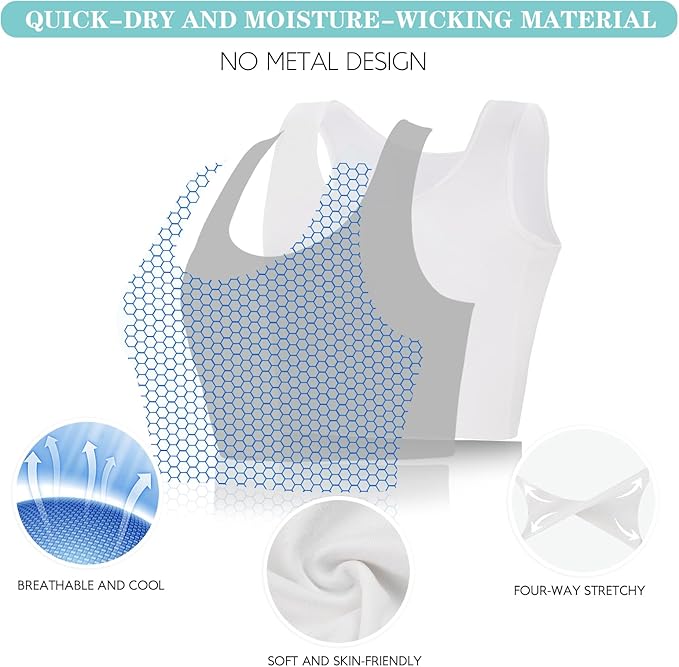 LODAY Women Transgender Tomboy FTM Elastic Chest Binder Bra Pullover Tank Top