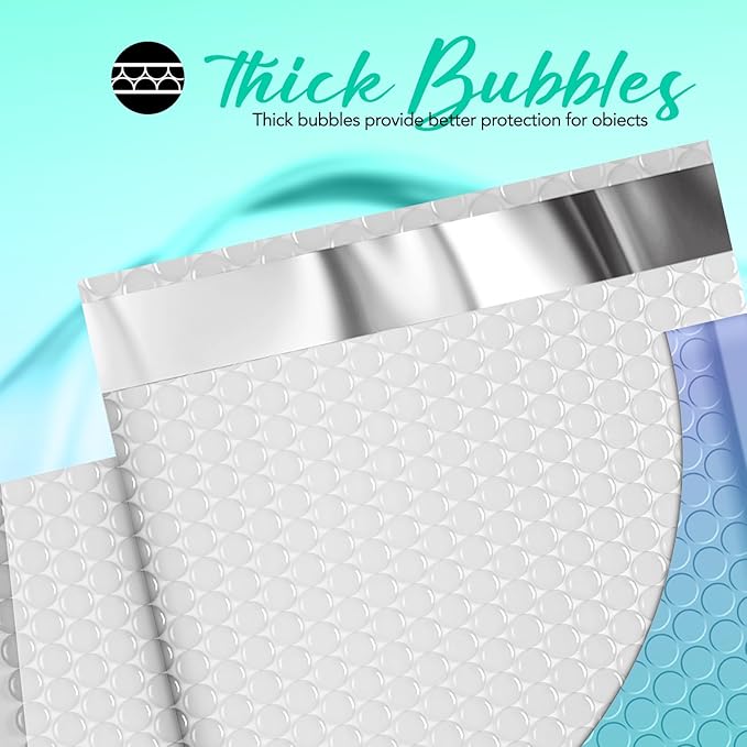 Fuxury Cute Design Bubble Mailers 6x10" 100 Pack Opaque Padded Envelopes Usable Size 6x9" Durable Pattern Bubble Shipping Envelopes for Mailing Jewelry Thick Bubble Padded Mailers Fairyland Green