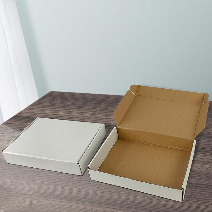 RLAVBL 11x8x2 Inches Shipping Boxes Set of 25, White Small Corrugated Cardboard Box, Mailer Boxes for Packing Small Business