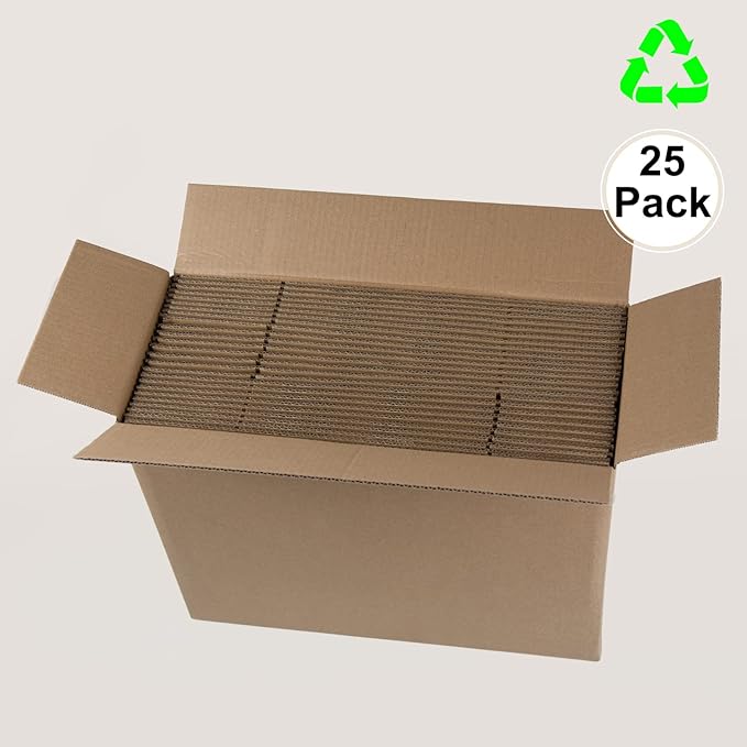 12x9x4 Inches Shipping Boxes, Brown Corrugated Cardboard Boxes for Small Bussiness, 25 Pack