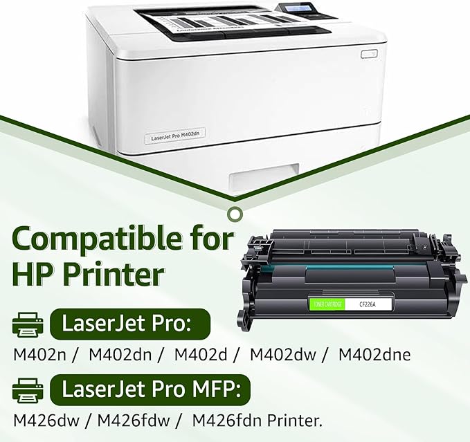 greencycle 26A M426fdw Compatible Toner Cartridge Replacement for HP 26A CF226A 26X CF226X for HP LaserJet Pro M402n M402dn M402dw M402dne MFP M426fdw M426dw M426fdn Printer (Black, 4-Pack)