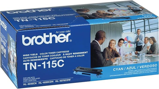 Brother TN-115C DCP-9040 9042 9045 HL-4040 4050 4070 Toner Cartridge (Cyan) in Retail Packaging