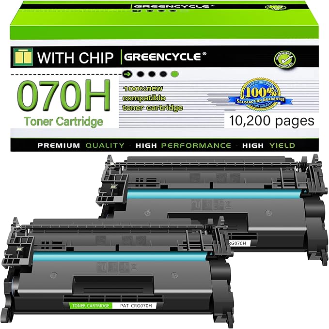 greencycle 070H 070 Compatible Toner Cartridge Replacement for Canon 070 070H CRG070 CRG-070 CRG070H CRG-070H Toner Cartridge for ImageCLASS MF465dw MF462dw LBP247dw LBP246dw Printer (Black, 2-Pack)