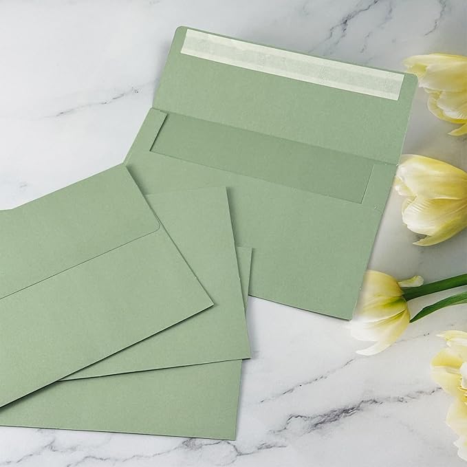 4x6 Envelopes For Invitation A4 Envelope green,50 pack 4x6 card Envelopes Self Seal,for weddings, greeting cards,baby shower,photos,birthday (50, Green, A4)