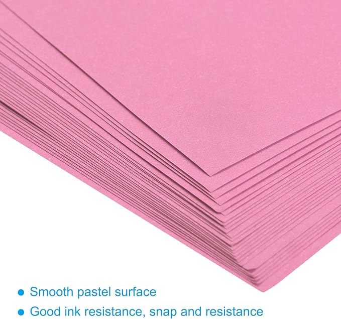 MECCANIXITY 50 Sheets Colored Copy Paper 8.3 x 11.7Inch Printer Paper 80gsm Pink for Office Printing, Document Copying, Invitations, Forms, Art Projects