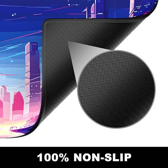 BOSOBO XXL Extended Gaming & Desk Pad, Full Cover 31.5 x 11.8 Inches - Anime Tokyo Cyberpunk