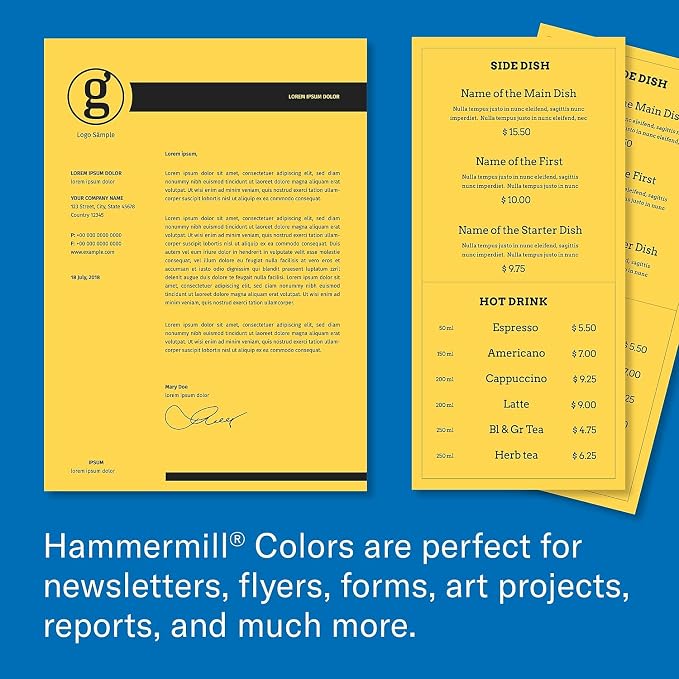Hammermill 103168 Recycled Colored Paper, 20lb, 8-1/2 x 11, Goldenrod, 500 Sheets/Ream