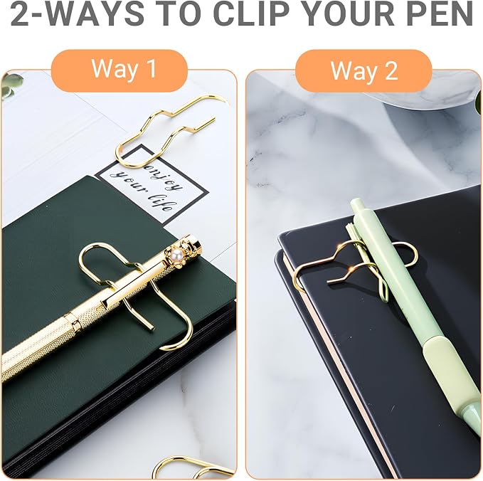 Paper Clip Pen Holder, Fits Notebooks, Journals & Planners, 6 Pack | Keeps Your Pen Attached to Notebooks, Journals and Planners for Faster Note Taking at Work, School or Meetings