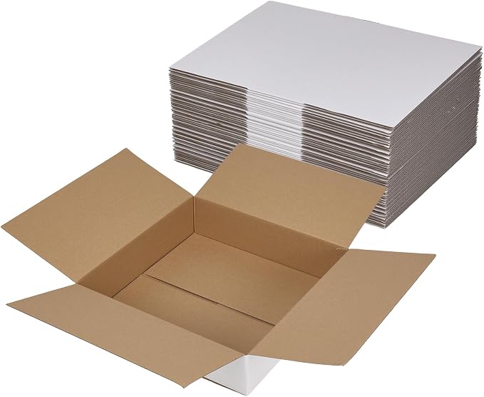 Hoikwo 12x12x3 Shipping Boxes Set of 25 | White Corrugated Cardboard Box for Small Business for Packaging Mailing