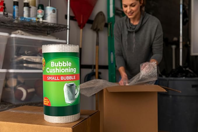 Duck Brand Bubble Wrap Original Protective Packaging,12 Inches Wide x 30-Feet Long,Single Roll (393251),Clear,(Pack of 12)