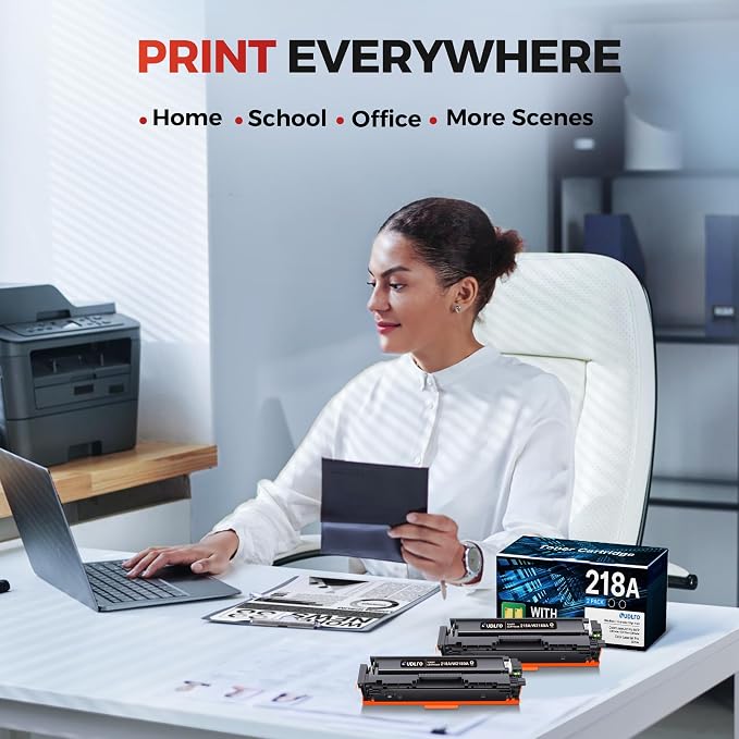218A Black Toner Cartridges 2 Pack Work for HP 3301fdw 3301cdw 3301sdw | Compatible for HP 218A toner cartridges for HP color laserjet pro mfp 3301sdw 3301fdw 3301cdw 3201dw 218 W2180A Black Toner