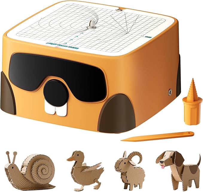 Cardboard Cutter for Kids, Safe DIY Cardboard Construction Tool Kit, Educational Craft Toy for 4+ Boys and Girls, for Creativity Projects 3D Models