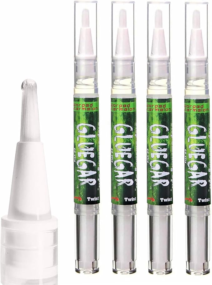 CALIGARS GlueGar - Go Stix Rolling Glue, Cigar Glue Stick Pen for Wraps & Papers, Natural Plant-Based Glue with Flavors, Cigar Glue Repair, Caligars Rolling Glue, Warped Watermleon (4 Pack, 3ml)
