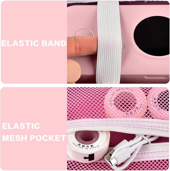 PAIYULE Hard Carrying Case for Phomemo D30 D35 Label Maker, Label Printer Case for Nelko P21, for NIIMBOT D110 D11, for Marklife P11 P12, for SUPVAN E10, Protective EVA Storage Bag with Mesh Pocket