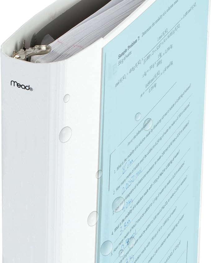 Five Star 3-Ring Binder + Study App, 6 Pack, 1.5 Inch Binder with D Rings and Customizable Clear View Cover, 375 Sheet Capacity, White (261460B-ECM)